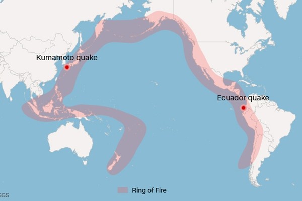 Động đất ở Nhật Bản và Ecuador liệu có liên quan tới nhau?