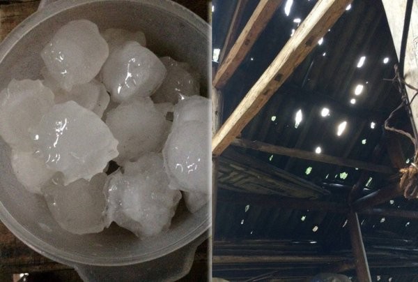 Tuyên Quang: Mưa đá 'khủng' nhất 30 năm làm thủng mái nhà