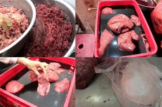 Khiếp vía với thịt lợn nái + hóa chất = thịt bò!