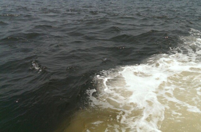 Hà Tĩnh: Ngư dân phát hiện vệt nước có màu lạ khi đi đánh cá