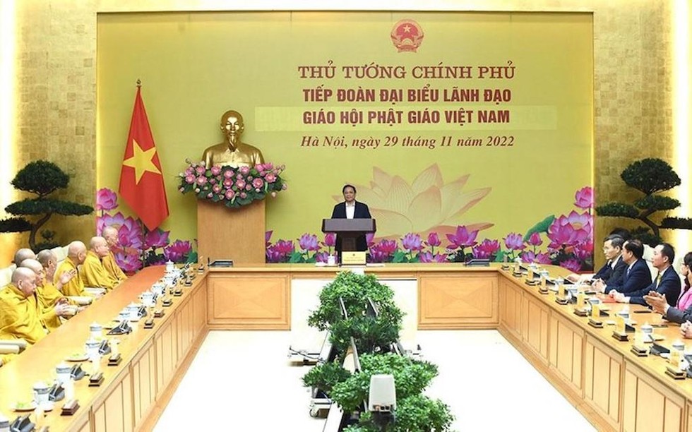 Thủ tướng Chính phủ Phạm Minh Chính tiếp Đoàn Đại biểu Giáo hội Phật giáo Việt Nam